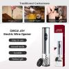 imageCIRCLE JOY 6in1 Electric Wine Opener Set Rechargeable Stainless Steel Wine Opener Gift Set with Foil Cutter Rechargeable ampamp Manual Wine Aerator Pourers Vacuum Wine Stopper and Storage Base SilverBattery PoweredClear Stainless