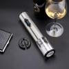 imageCIRCLE JOY 6in1 Electric Wine Opener Set Rechargeable Stainless Steel Wine Opener Gift Set with Foil Cutter Rechargeable ampamp Manual Wine Aerator Pourers Vacuum Wine Stopper and Storage Base SilverBattery PoweredClear Stainless