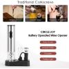 imageCIRCLE JOY 6in1 Electric Wine Opener Set Rechargeable Stainless Steel Wine Opener Gift Set with Foil Cutter Rechargeable ampamp Manual Wine Aerator Pourers Vacuum Wine Stopper and Storage Base Silver5in1 Battery Operated Wine Set  Silver