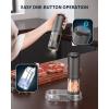 imageCIRCLE JOY Electric Pepper Grinder Stainless Steel Rechargeable Pepper Mill with External Adjustable Coarseness 95ml Container and White LED Light SilverRechargeable Aluminum Set with Base