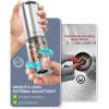imageCIRCLE JOY Electric Pepper Grinder Stainless Steel Rechargeable Pepper Mill with External Adjustable Coarseness 95ml Container and White LED Light SilverRechargeable