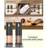 imageCIRCLE JOY Electric Salt and Pepper Grinder Set Automatic Salt and Pepper Grinder Set with Charging Base and White LED Light Adjustable Coarseness USB Rechargeable Washable Container White ampamp BlackBlack Set