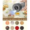 imageCIRCLE JOY Electric Salt and Pepper Grinder Set Automatic Salt and Pepper Grinder Set with Charging Base and White LED Light Adjustable Coarseness USB Rechargeable Washable Container White ampamp BlackBlackWhite