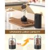 imageCIRCLE JOY Electric Salt and Pepper Grinder Set Automatic Salt and Pepper Grinder Set with Charging Base and White LED Light Adjustable Coarseness USB Rechargeable Washable Container White ampamp BlackBlack