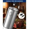 imageCIRCLE JOY Electric Salt and Pepper Grinder Set Automatic Salt and Pepper Grinder Set with Charging Base and White LED Light Adjustable Coarseness USB Rechargeable Washable Container White ampamp BlackSilver Set