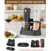 imageCIRCLE JOY Electric Salt and Pepper Grinder Set Automatic Salt and Pepper Grinder Set with Charging Base and White LED Light Adjustable Coarseness USB Rechargeable Washable Container White ampamp BlackBlackWhite