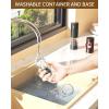 imageCIRCLE JOY Electric Salt and Pepper Grinder Set Automatic Salt and Pepper Grinder Set with Charging Base and White LED Light Adjustable Coarseness USB Rechargeable Washable Container White ampamp BlackBlackWhite Set
