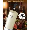 imageCIRCLE JOY Electric Salt and Pepper Grinder Set Automatic Salt and Pepper Grinder Set with Charging Base and White LED Light Adjustable Coarseness USB Rechargeable Washable Container White ampamp BlackLight Yellow Set
