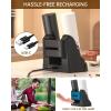 imageCIRCLE JOY Electric Salt and Pepper Grinder Set Automatic Salt and Pepper Grinder Set with Charging Base and White LED Light Adjustable Coarseness USB Rechargeable Washable Container White ampamp BlackBlackWhite