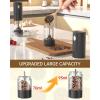 imageCIRCLE JOY Electric Salt and Pepper Grinder Set Automatic Salt and Pepper Grinder Set with Charging Base and White LED Light Adjustable Coarseness USB Rechargeable Washable Container White ampamp BlackBlackWhite Set