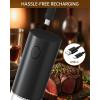 imageCIRCLE JOY Electric Salt and Pepper Grinder Set Automatic Salt and Pepper Grinder Set with Charging Base and White LED Light Adjustable Coarseness USB Rechargeable Washable Container White ampamp BlackBlack