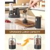 imageCIRCLE JOY Electric Salt and Pepper Grinder Set Automatic Salt and Pepper Grinder Set with Charging Base and White LED Light Adjustable Coarseness USB Rechargeable Washable Container White ampamp BlackBlackWhite