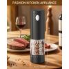 imageCIRCLE JOY Electric Salt and Pepper Grinder Set Automatic Salt and Pepper Grinder Set with Charging Base and White LED Light Adjustable Coarseness USB Rechargeable Washable Container White ampamp BlackBlack Set