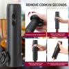 imageCIRCLE JOY Electric Wine Bottle Opener Set Rechargeable 5in1 Wine Set with Foil Cutter Electric Wine Opener Electric 2in1 Wine Aerator ampamp Pourer Electric Vacuum Wine Stopper Black SilverBlack