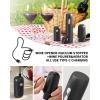 imageCIRCLE JOY Electric Wine Bottle Opener Set Rechargeable 5in1 Wine Set with Foil Cutter Electric Wine Opener Electric 2in1 Wine Aerator ampamp Pourer Electric Vacuum Wine Stopper Black SilverBlack  Plus