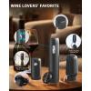 imageCIRCLE JOY Electric Wine Bottle Opener Set Rechargeable 5in1 Wine Set with Foil Cutter Electric Wine Opener Electric 2in1 Wine Aerator ampamp Pourer Electric Vacuum Wine Stopper Black SilverBlack  Plus