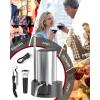 imageCIRCLE JOY Electric Wine Bottle Opener Set Rechargeable 5in1 Wine Set with Foil Cutter Electric Wine Opener Electric 2in1 Wine Aerator ampamp Pourer Electric Vacuum Wine Stopper Black SilverSilver  Lite