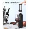 imageCIRCLE JOY Electric Wine Bottle Opener Set Rechargeable 5in1 Wine Set with Foil Cutter Electric Wine Opener Electric 2in1 Wine Aerator ampamp Pourer Electric Vacuum Wine Stopper Black SilverSilver  Lite