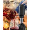 imageCIRCLE JOY Electric Wine Bottle Opener Set Rechargeable 5in1 Wine Set with Foil Cutter Electric Wine Opener Electric 2in1 Wine Aerator ampamp Pourer Electric Vacuum Wine Stopper Black SilverBlack  Plus