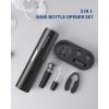 imageCIRCLE JOY Electric Wine Bottle Opener Set Rechargeable Wine Corkscrew Cordless Wine Opener Gift Set with Charging Base Foil Cutter Wine Aerator Pourer and Vacuum Wine Stopper5in1 Gift Set with Charging Base