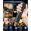 imageCIRCLE JOY Electric Wine Bottle Opener Set Rechargeable Wine Corkscrew Cordless Wine Opener Gift Set with Charging Base Foil Cutter Wine Aerator Pourer and Vacuum Wine Stopper5in1 Gift Set with Charging Base