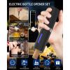 imageCIRCLE JOY Electric Wine Bottle Opener Set Rechargeable Wine Corkscrew Cordless Wine Opener Gift Set with Charging Base Foil Cutter Wine Aerator Pourer and Vacuum Wine StopperBlack