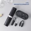 imageCIRCLE JOY Electric Wine Bottle Opener Set Rechargeable Wine Corkscrew Cordless Wine Opener Gift Set with Charging Base Foil Cutter Wine Aerator Pourer and Vacuum Wine StopperBlack