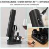 imageCIRCLE JOY Electric Wine Bottle Opener Set Rechargeable Wine Corkscrew Cordless Wine Opener Gift Set with Charging Base Foil Cutter Wine Aerator Pourer and Vacuum Wine Stopper7in1 Wine Set with Charging Base