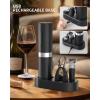 imageCIRCLE JOY Electric Wine Bottle Opener Set Rechargeable Wine Corkscrew Cordless Wine Opener Gift Set with Charging Base Foil Cutter Wine Aerator Pourer and Vacuum Wine StopperBlack