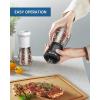 imageCIRCLE JOY Manual Pepper Grinder Spice Mill for Professional Chef Refillable Pepper Shakers with Ceramic Blades Adjustable Coarseness and BPAfree 180ml Glass Container Tall BlackShort  Black  White