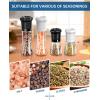 imageCIRCLE JOY Manual Salt and Pepper Grinder Set For Professional Chef Refillable Salt and Pepper Shakers with Ceramic Blades Adjustable Coarseness and BPAfree 180ml Glass Container Short Black WhiteTall  Black  White