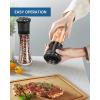 imageCIRCLE JOY Manual Salt and Pepper Grinder Set For Professional Chef Refillable Salt and Pepper Shakers with Ceramic Blades Adjustable Coarseness and BPAfree 180ml Glass Container Short Black WhiteTall  Black