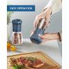 imageCIRCLE JOY Manual Salt and Pepper Grinder Set For Professional Chef Refillable Salt and Pepper Shakers with Ceramic Blades Adjustable Coarseness and BPAfree 180ml Glass Container Short Black WhiteShort  Blue