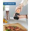 imageCIRCLE JOY Manual Salt and Pepper Grinder Set For Professional Chef Refillable Salt and Pepper Shakers with Ceramic Blades Adjustable Coarseness and BPAfree 180ml Glass Container Short Black WhiteTall  Black  White