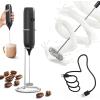 imageCIRCLE JOY Milk Frother Handheld Rechargeable Milk Foamer Electric Mini Drink Mixer with Stainless Steel Whisk for Coffee Cappuccino Lattes Frappe Matcha and Hot Chocolate PinkBlack