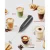 imageCIRCLE JOY Milk Frother Hanheld with Stand Electric Coffee Frother Battery Operated Hand Frother Wand Drink Mixer Mini Foamer for Matcha Lattes Cappuccino Kitchen Gifts BlackBlack