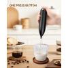 imageCIRCLE JOY Milk Frother Hanheld with Stand Electric Coffee Frother Battery Operated Hand Frother Wand Drink Mixer Mini Foamer for Matcha Lattes Cappuccino Kitchen Gifts BlackBlack