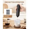 imageCIRCLE JOY Portable Rechargeable Milk Frother Hanheld Dual Spring Whisk Electric Coffee Frother Wand Drink Mixer for Matcha Lattes Cappuccino Kitchen Gifts PinkBatteryBlack