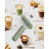 imageCIRCLE JOY Portable Rechargeable Milk Frother Hanheld Dual Spring Whisk Electric Coffee Frother Wand Drink Mixer for Matcha Lattes Cappuccino Kitchen Gifts PinkRechargeableGreen