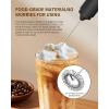 imageCIRCLE JOY Portable Rechargeable Milk Frother Hanheld Dual Spring Whisk Electric Coffee Frother Wand Drink Mixer for Matcha Lattes Cappuccino Kitchen Gifts PinkBatteryBlack