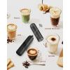 imageCIRCLE JOY Portable Rechargeable Milk Frother Hanheld Dual Spring Whisk Electric Coffee Frother Wand Drink Mixer for Matcha Lattes Cappuccino Kitchen Gifts PinkBatteryBlack