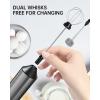 imageCIRCLE JOY Powerful Milk Frother Handheld with 3Speed Coffee Frother Wand Rechargeable Mini Drink Mixer with 2 Stainless Steel Whisk for Matcha Hot Chocolate Cappuccinoampamp Egg Mini Frother