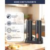 imageCIRCLE JOY Rechargeable Electric Salt and Pepper Grinder Set with Base Automatic Pepper Mills with 110ml Container External Adjustable Coarseness White Led Light and OneHanded Operation BlackBlackSetCharging Base