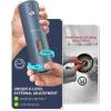 imageCIRCLE JOY Rechargeable Electric Salt and Pepper Grinder Set with Base Automatic Pepper Mills with 110ml Container External Adjustable Coarseness White Led Light and OneHanded Operation BlackBlueSetStorage Base