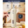imageCIRCLE JOY Rechargeable Electric Salt and Pepper Grinder Set with Base Automatic Pepper Mills with 110ml Container External Adjustable Coarseness White Led Light and OneHanded Operation BlackGegieSetStorage Base