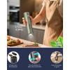 imageCIRCLE JOY Rechargeable Electric Salt and Pepper Grinder Set with Base Automatic Pepper Mills with 110ml Container External Adjustable Coarseness White Led Light and OneHanded Operation BlackGreenSetStorage Base