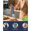 imageCIRCLE JOY Rechargeable Electric Salt and Pepper Grinder Set with Base Automatic Pepper Mills with 110ml Container External Adjustable Coarseness White Led Light and OneHanded Operation BlackBlueSetStorage Base