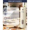 imageCIRCLE JOY Rechargeable Electric Salt and Pepper Grinder Set with Base Automatic Pepper Mills with 110ml Container External Adjustable Coarseness White Led Light and OneHanded Operation BlackGegieSetStorage Base