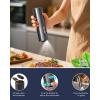 imageCIRCLE JOY Rechargeable Electric Salt and Pepper Grinder Set with Base Automatic Pepper Mills with 110ml Container External Adjustable Coarseness White Led Light and OneHanded Operation BlackBlackSetCharging Base