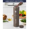 imageCIRCLE JOY Rechargeable Electric Salt and Pepper Grinder Set with Base Automatic Pepper Mills with 110ml Container External Adjustable Coarseness White Led Light and OneHanded Operation BlackBrownSetStorage Base